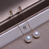 Lily Treacy Japanese Akoya pearl drop earrings solid gold ear studs pendant combo bridal 7.5-8mm