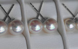 Japanese Akoya Saltwater Pearl 18K Solid yellow, white or rose gold Stud Earrings 8.5-9mm; 9-9.5mm or 9.5-10mm Bridal June birthstone by Lily Treacy