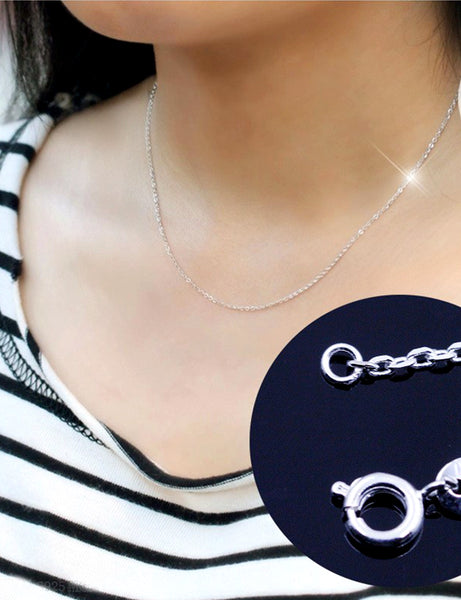 925 Sterling Silver "O" Chain Necklace 18K Yellow Rose White Gold Vermeil 16" 18" 20" 30"
