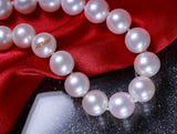 Lily Treacy 11-12mm Top Quality white Freshwater pearl necklace strand with 14K solid gold clasp 18″