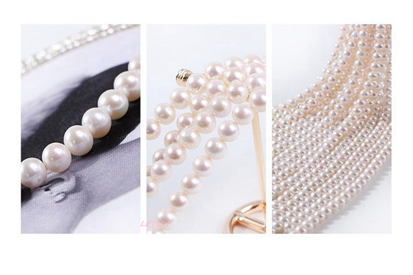 8.5-9.5mm White Freshwater Pearl Strand Necklace 18" Magnetic clasp wedding bridal