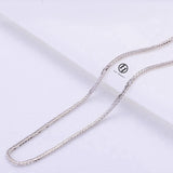 18K Solid White Gold THICK Diamond-cut Square Spiga Wheat Chain 18