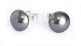 Lily Treacy 8-9mm Silver Gray Freshwater Pearl Stud Earring Sterling Silver Back