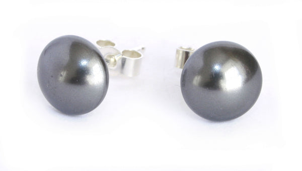 Lily Treacy 8-9mm Silver Gray Freshwater Pearl Stud Earring Sterling Silver Back