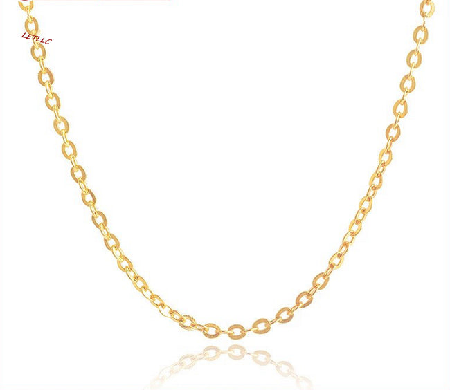 925 Sterling Silver "O" Chain Necklace 18K Yellow Rose White Gold Vermeil 16" 18" 20" 30"