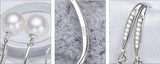 8-9mm Freshwater pearl drop dangle hoop Earrings Sterling Silver CZ bridal white by Lily Treacy