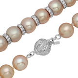 LILY TREACY 9-10MM METALLIC PINK FRESHWATER PEARL RACHELLE NECKLACE STRAND 18″ WITH RONDELLES