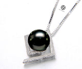 Lily Treacy Tahitian Pearl black pearl Solid White Gold Maria Pendant 10-11mm
