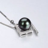 Lily Treacy Tahitian Pearl black pearl Solid White Gold Maria Pendant 10-11mm