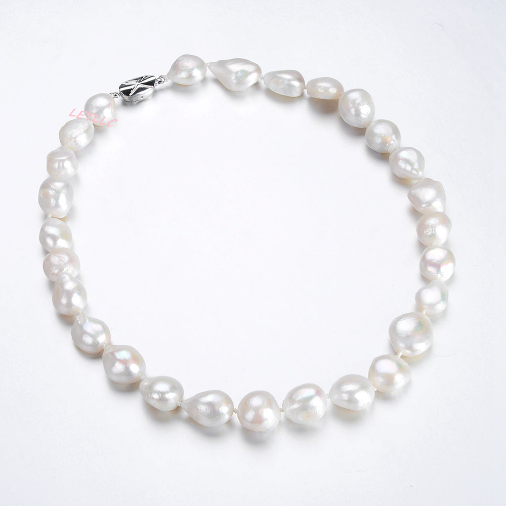15-20mm Freshwater Baroque Pearl Necklace Strand White 18