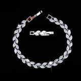Tennis Bracelet CZ Marquise Cut White Leaf 7