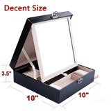 Lily Treacy Wooden Jewelry Make up Organizer Case Box 2-tray with Extra Travel case
