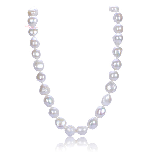 15-20mm Freshwater Baroque Pearl Necklace Strand White 18" wedding bridal gift