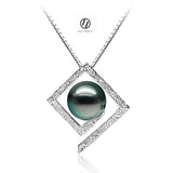 Lily Treacy Tahitian Pearl black pearl Solid White Gold Maria Pendant 10-11mm