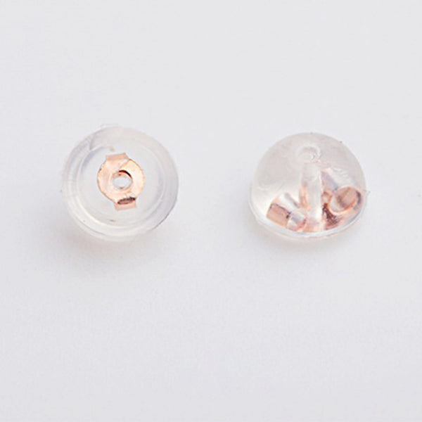 18K Solid Gold Earring Backs Silicone Padded Safety Grip Earring Backings Secure Pierced Earring Backs for Earrings