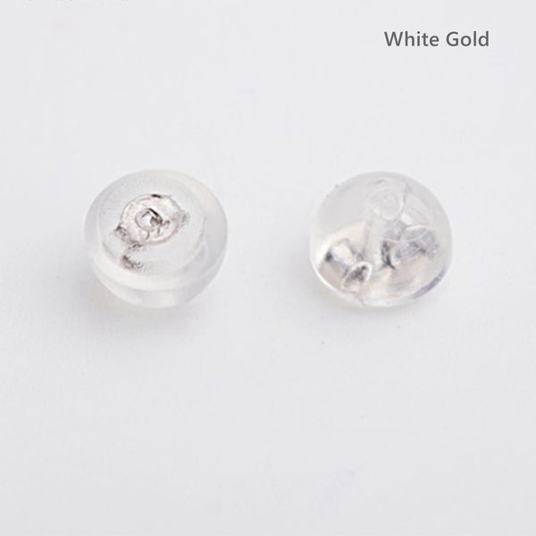 18K Solid Gold Earring Backs Silicone Padded Safety Grip Earring Backings Secure Pierced Earring Backs for Earrings