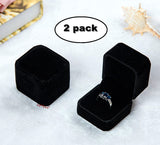 Lily Treacy Deluxe Black Velvet Ring Stud Earrings Or Bracelet Watch Chain box 2 Pack