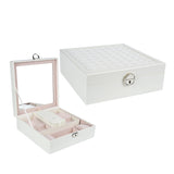 Lily Treacy Wooden Jewelry Make up Organizer Case Box 2-tray with Extra Travel case