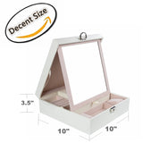 Lily Treacy Wooden Jewelry Make up Organizer Case Box 2-tray with Extra Travel case