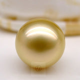 Lily Treacy 10-11mm Golden South Sea Pearl Solid Yellow Gold and Diamond Elaine Earrings