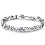 Tennis Bracelet CZ Marquise Cut White Leaf 7