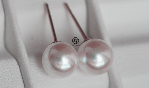 Japanese Akoya Saltwater Pearl 18K Solid yellow, white or rose gold Stud Earrings 8.5-9mm; 9-9.5mm or 9.5-10mm Bridal June birthstone by Lily Treacy