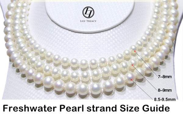8-9mm Freshwater Pearl  Necklace Strand White 18" wedding bridal gift