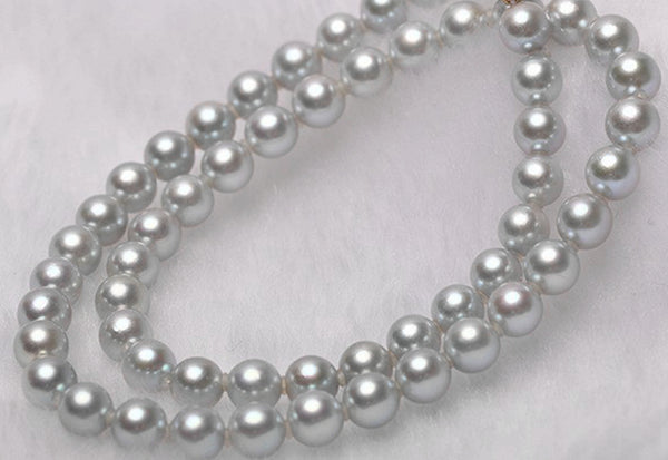 Japanese Akoya Pearl Necklace strand Silver Matama 14K solid gold bridal wedding 18" by Lily Treacy