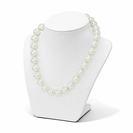 Lily Treacy 11-12mm Top Quality white Freshwater pearl necklace strand with 14K solid gold clasp 18″