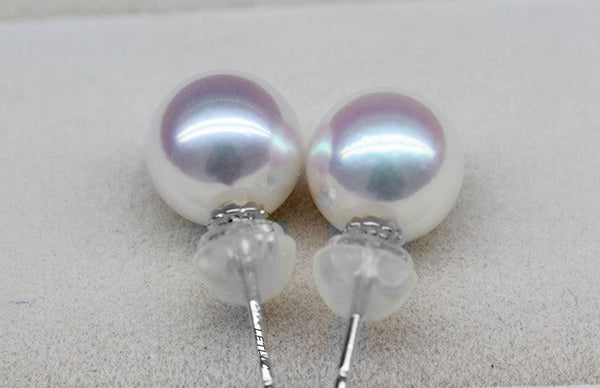 Japanese Akoya Saltwater Pearl 18K Solid yellow, white or rose gold Stud Earrings 8.5-9mm; 9-9.5mm or 9.5-10mm Bridal June birthstone by Lily Treacy