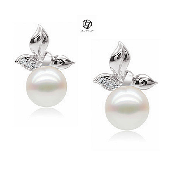 Orecchini In Oro Bianco Con Perle Akoya 7,5 - 8 Mm - Foto 13