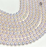 Japanese Akoya Pearl Necklace white strand 8.5-9/9-9.5/9.5-10mm 14K gold clasp 18