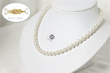 Japanese Akoya Pearl Necklace white strand 8.5-9/9-9.5/9.5-10mm 14K gold clasp 18