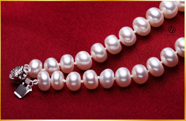 11-13mm Freshwater Pearl necklace strand white large pearl 18" bridal June birthstone