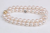 Japanese Akoya Pearl Necklace white strand 8.5-9/9-9.5/9.5-10mm 14K gold clasp 18