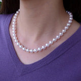 Japanese Akoya Pearl Necklace white strand 8.5-9/9-9.5/9.5-10mm 14K gold clasp 18