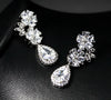 CZ Dangle Drop Earrings 5ct Top Quality CZ simulated diamond white in LED light box Bridal by Lily Treacy