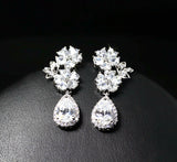 CZ Dangle Drop Earrings 5ct Top Quality CZ simulated diamond white in LED light box Bridal by Lily Treacy
