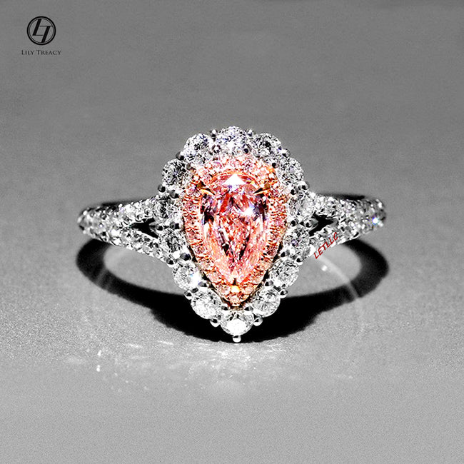 4ct CZ Ring Pink Pear Cut women Promise, Engagement, Proposal, Wedding Size 7 8 9