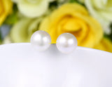 7-8mm White Freshwater Pearl Stud Earrings 925 Sterling Silver post & back bridal Gift