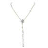 LilyTreacy Adjustable White Freshwater Pearl Necklace w/ CZ Rose Connector 30