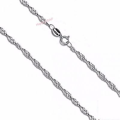 925 Sterling Silver Water Wave Singapore Chain Solid PremiumQuality Necklace 18"