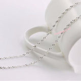 925 Sterling Silver Water Wave Singapore Chain Solid PremiumQuality Necklace 18