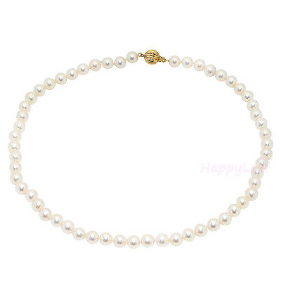 Lily Treacy Japanese Akoya Pearl 14K gold clasp Necklace strand white bridal wedding 18"