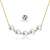 LilyTreacy Akoya Pearls White Gold diamond Station Necklace 18