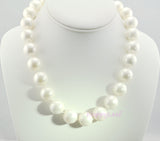 15-16mm Large Top Quality SEASHELL Pearl Strand Necklace white black gold 18