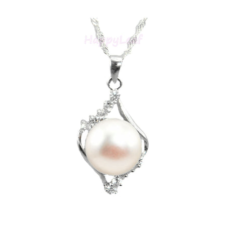 11-13mm white large Freshwater Pearl necklace strand 18" & bracelet 8.5"set bridal