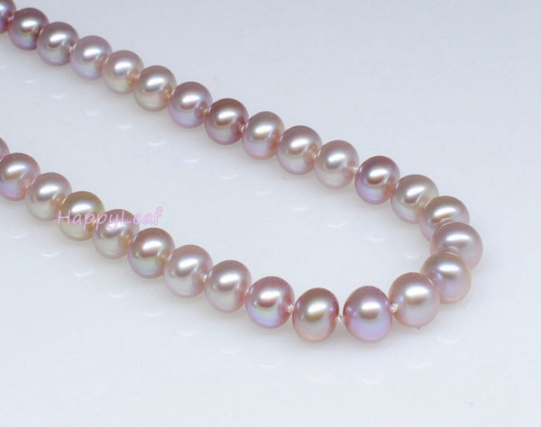 9-10mm Freshwater Pearl white pink purple multi-color Necklace Magnetic Clasp