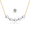 LilyTreacy Akoya Pearls White Gold diamond Station Necklace 18