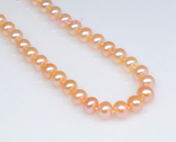 9-10mm Freshwater Pearl white pink purple multi-color Necklace Magnetic Clasp